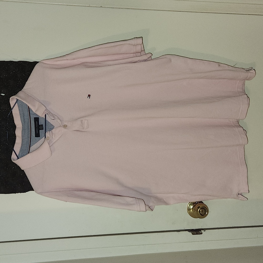 Tommy Hilfiger Light Pink 1/4 Button Down Polo Shirt